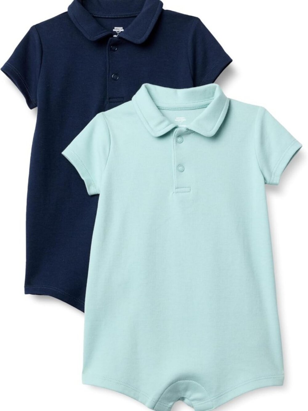 Baby Boys' Short Sleeve Cotton Romper Set, Snap Closure, Breathable, 2-Pack